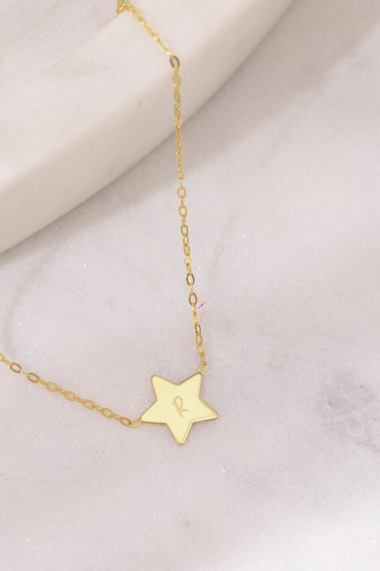 Collar estrella Oro amarillo 14k