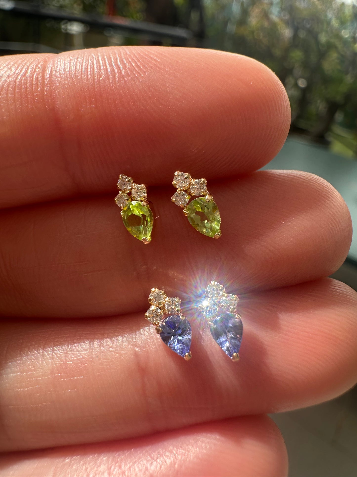 Aros Tanzanita y Diamantes