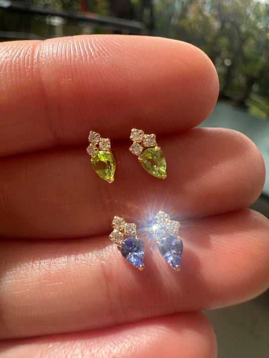 Aros Tanzanita y Diamantes