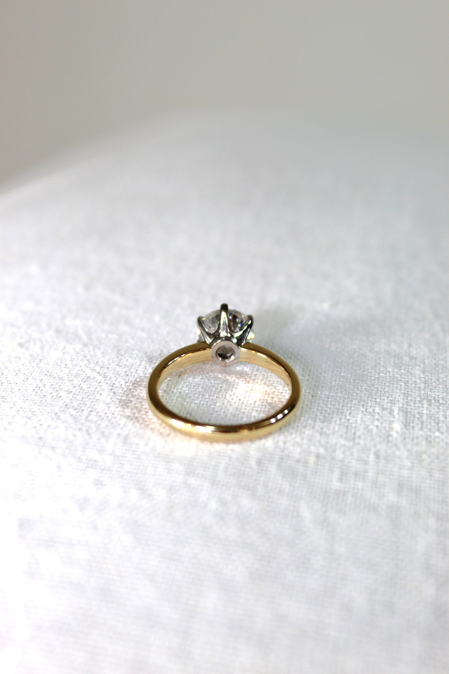 Anillo Solitario Oro y Platino