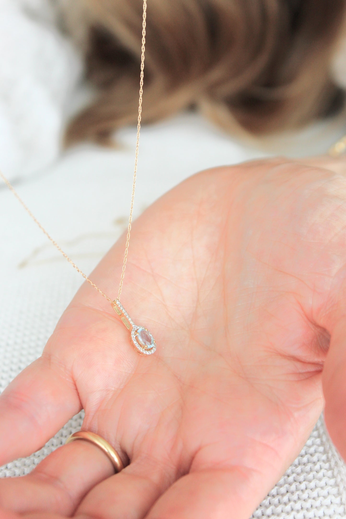 Collar Aguamarina y Diamantes