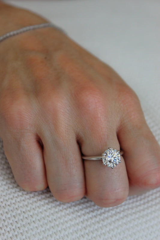 Anillo Solitario Platino