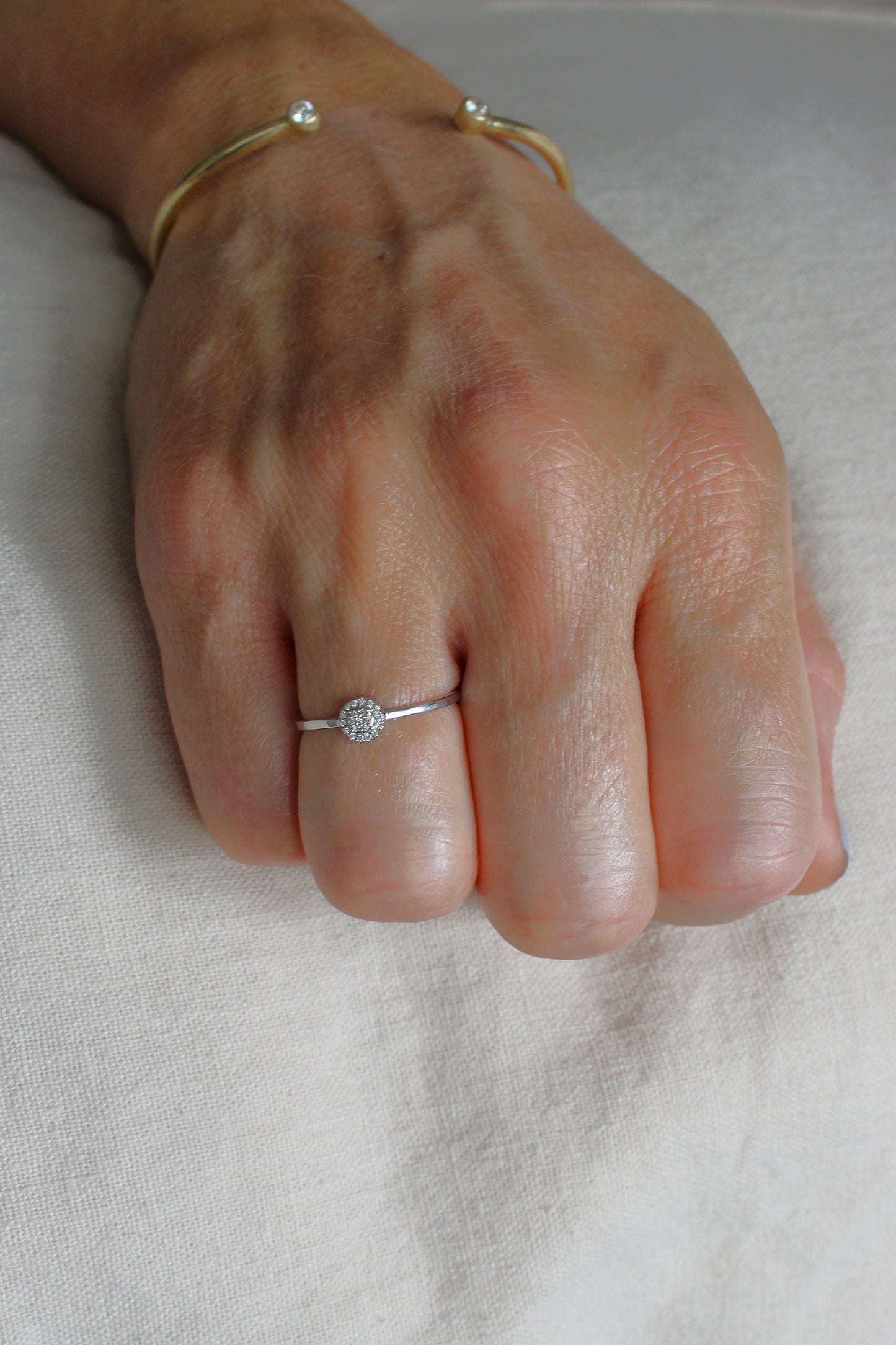Anillo Cluster Pave Diamantes
