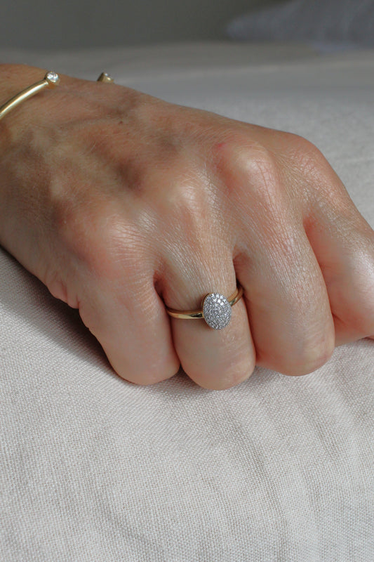 Anillo Oval Pavé Diamantes
