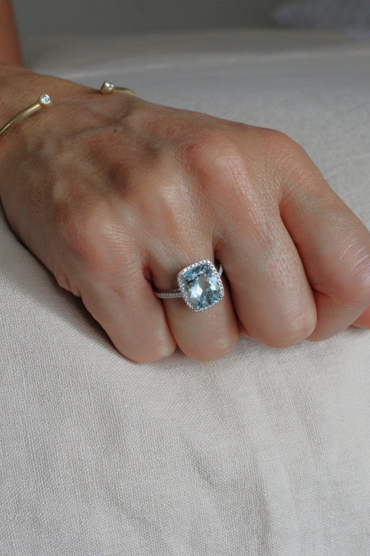 Anillo Maxi Aguamarina