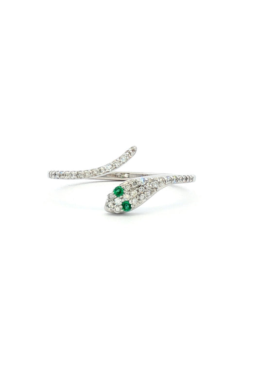 Anillo Snake Diamantes y Esmeralda