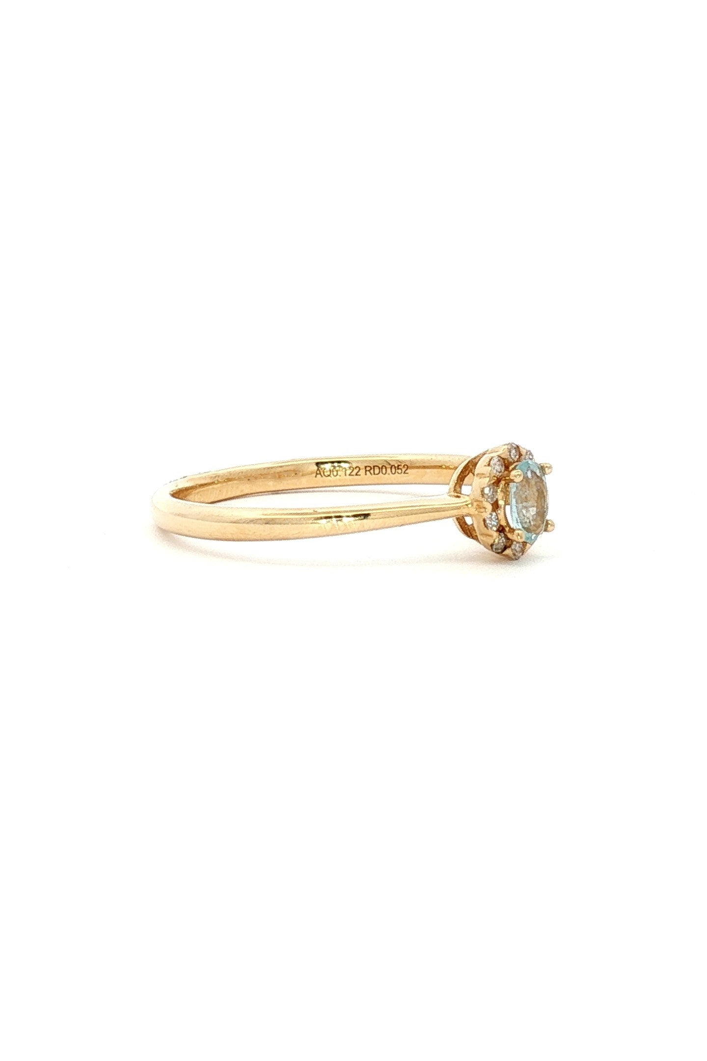 Anillo Aguamarina y Halo de Diamantes