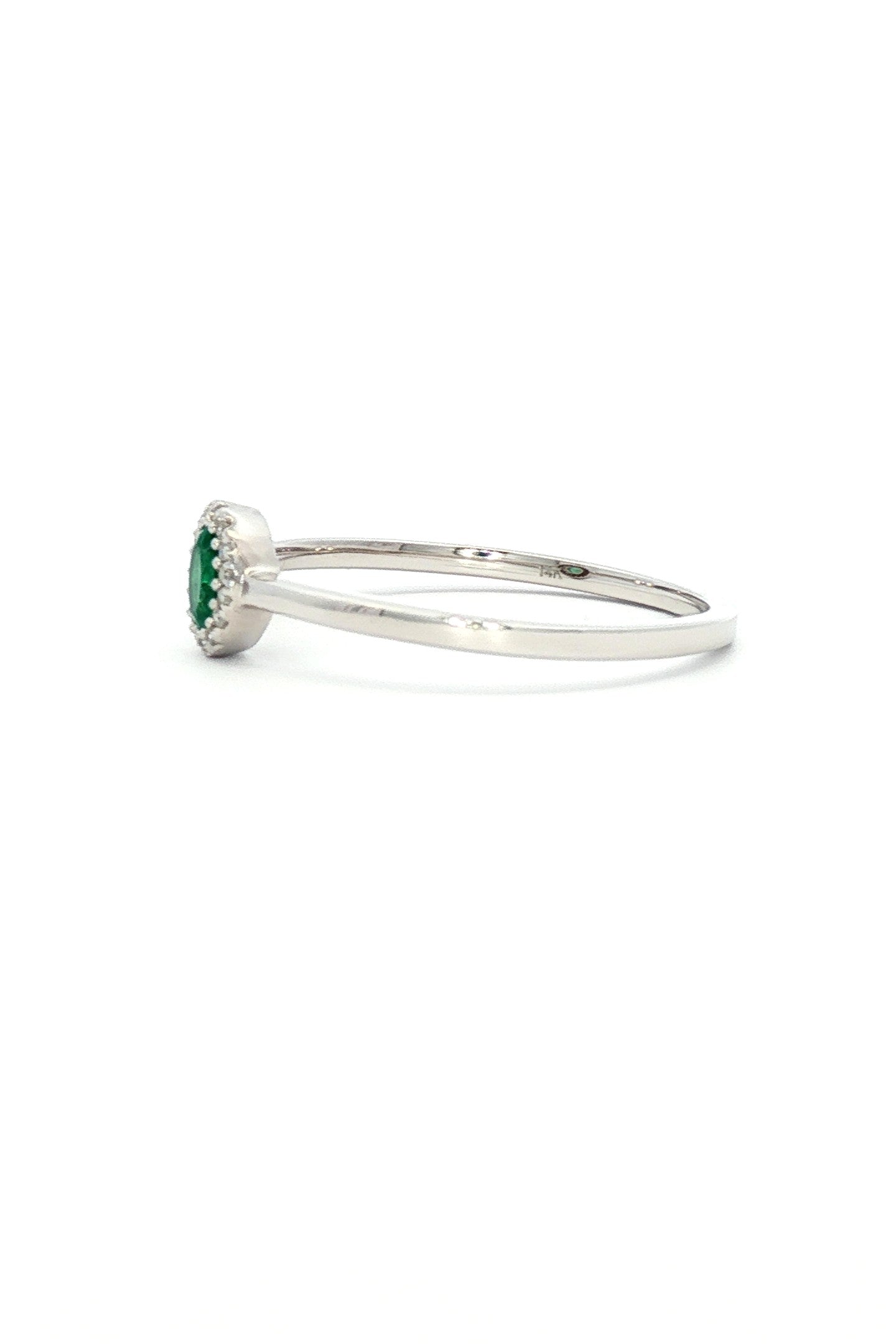Anillo Solitario Esmeralda Halo Diamantes