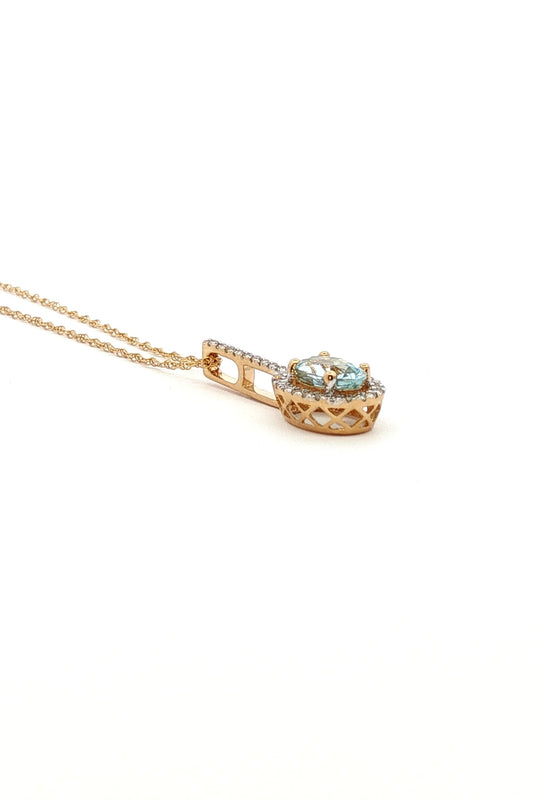 Collar Aguamarina y Diamantes