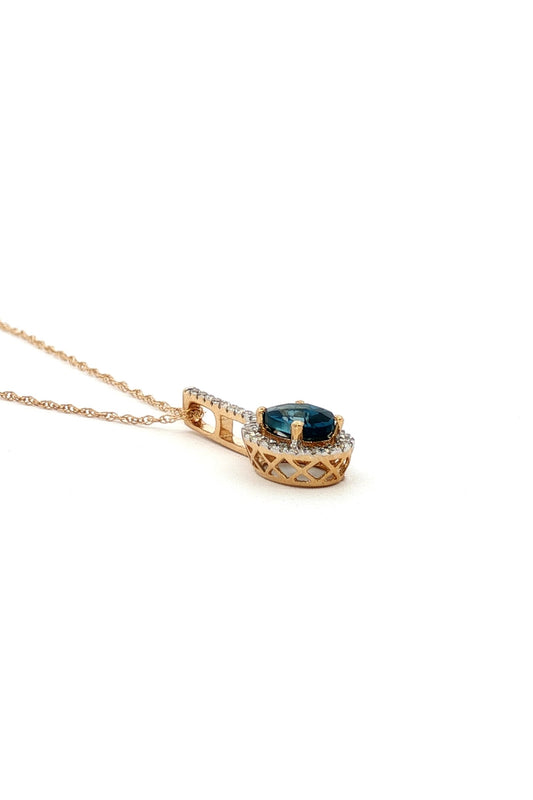 Collar Topacio London Blue y Diamantes