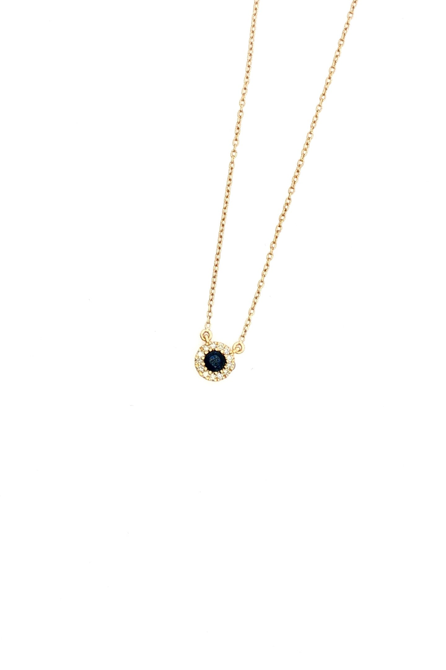 Collar Zafiro Halo de Diamantes