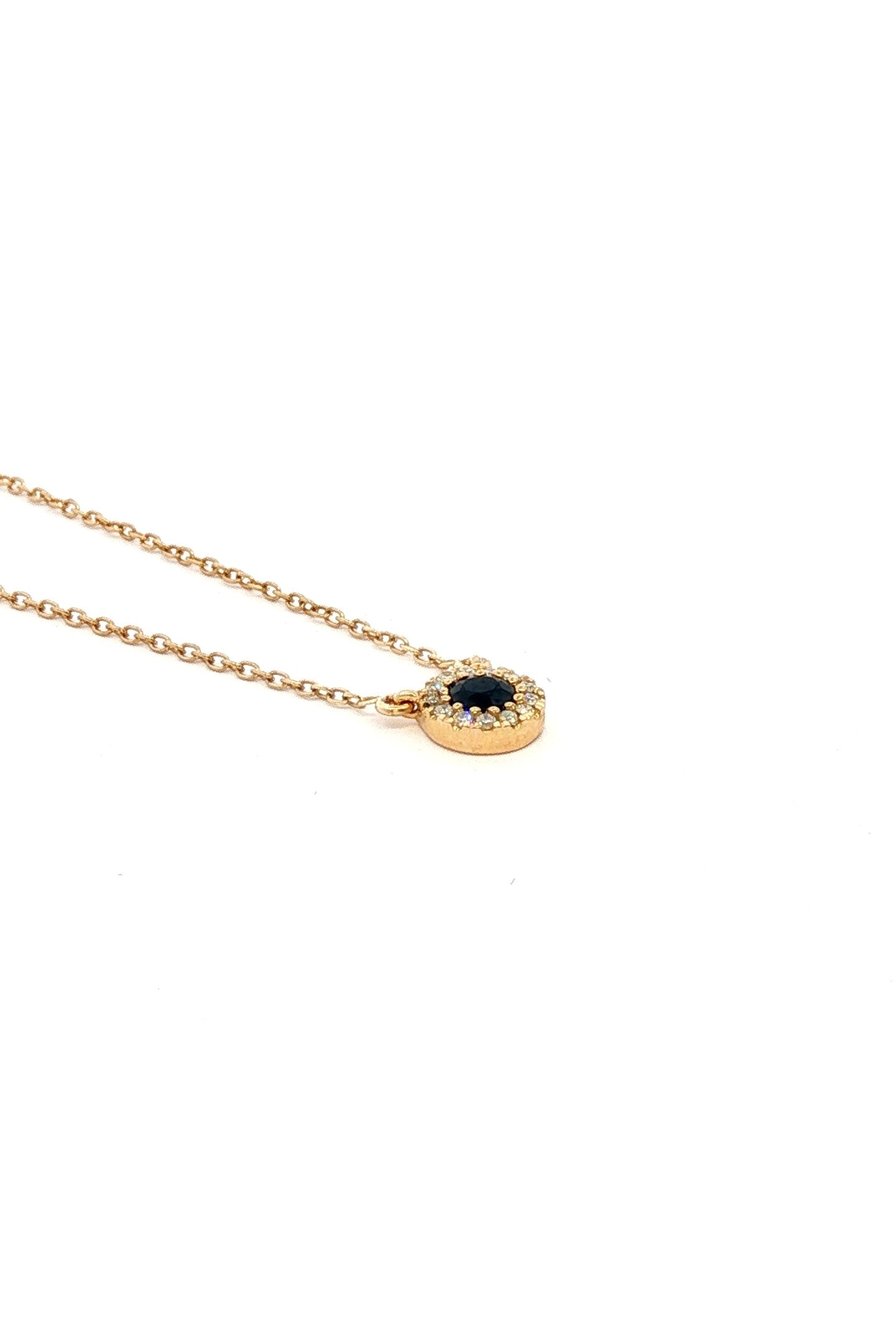 Collar Zafiro Halo de Diamantes