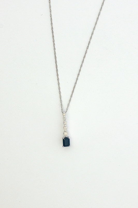 Collar Zafiro Azul y Diamantes Linea