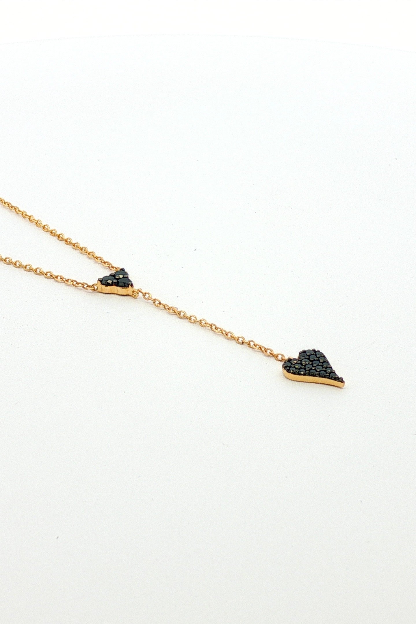Collar Corazón Diamantes Negros