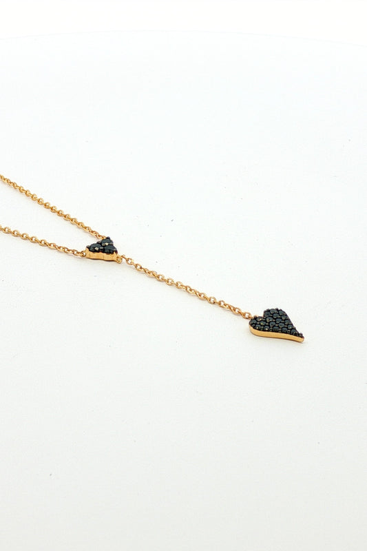 Collar Corazón Diamantes Negros