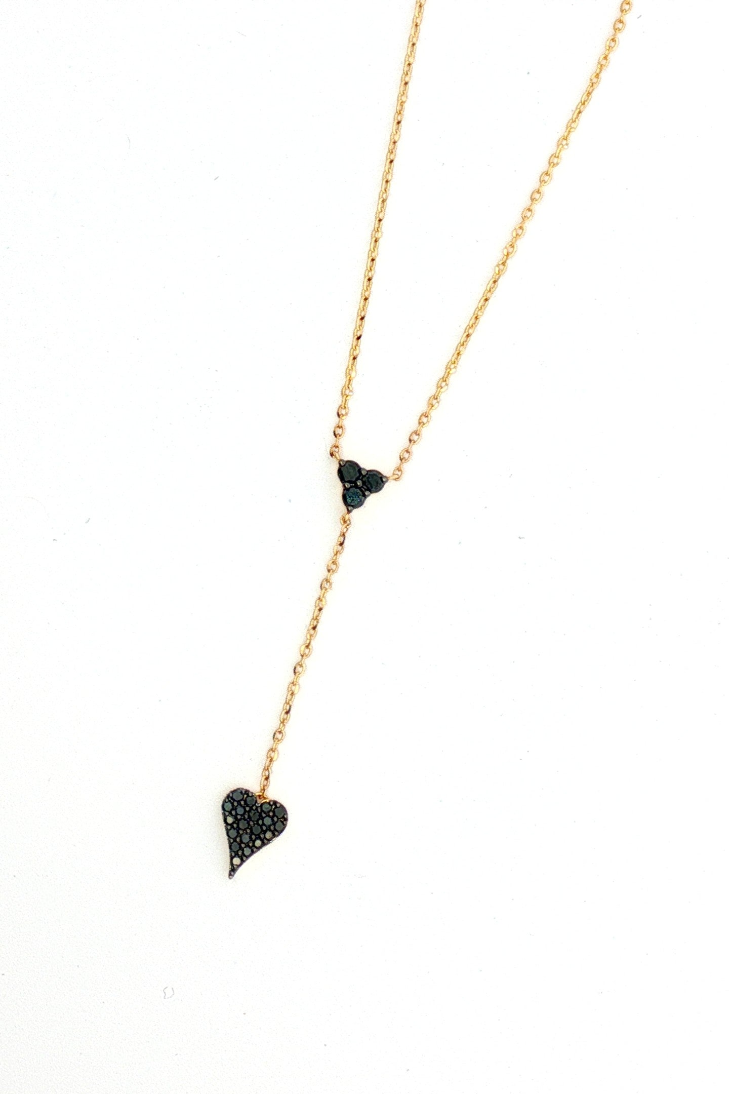 Collar Corazón Diamantes Negros