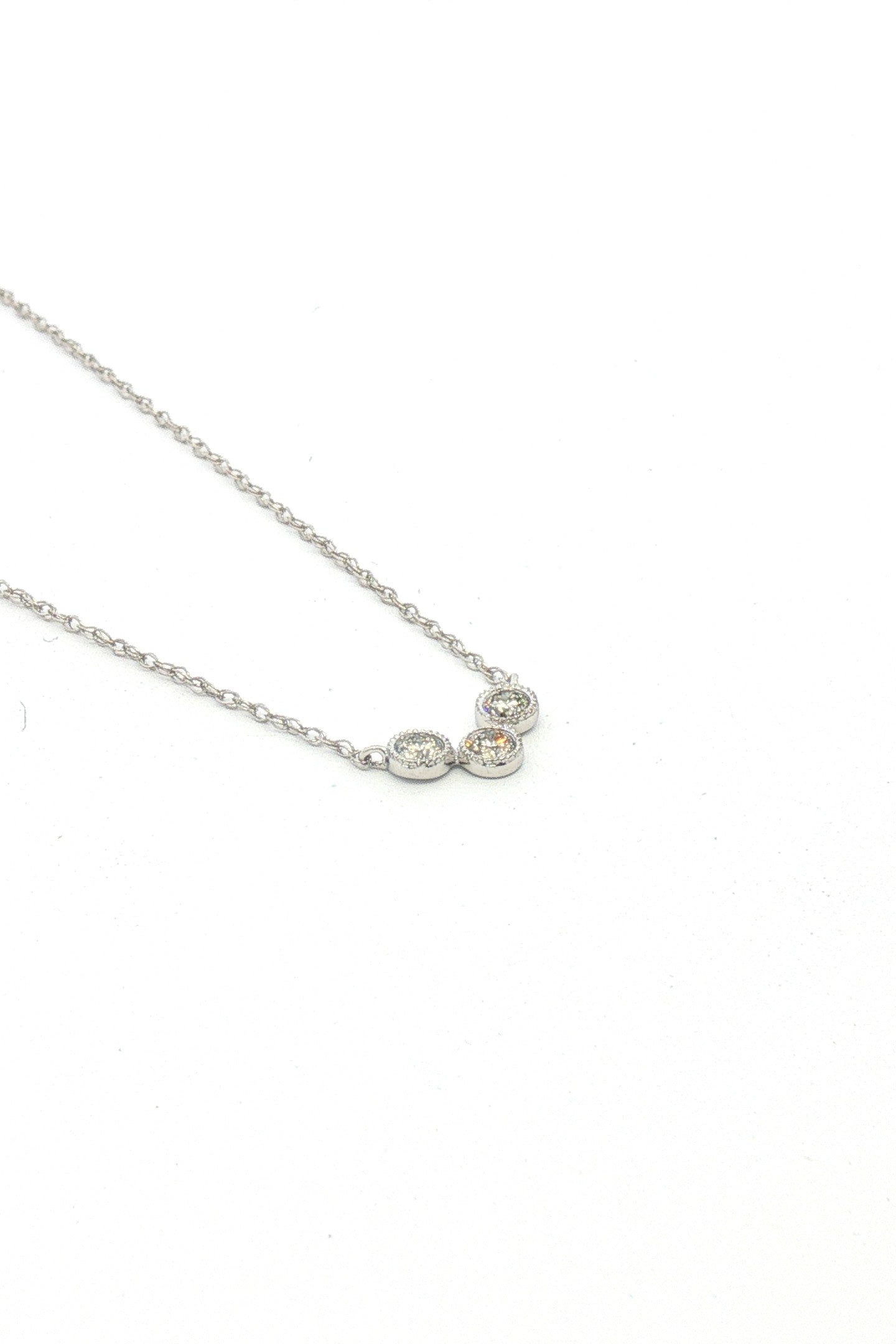 Collar 3 Diamantes Bisel Ruleteado