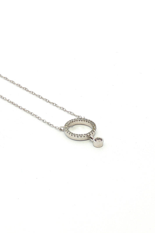 Collar Circulo Diamantes Flotante