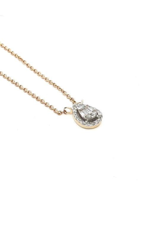 Collar Cluster Gota Halo Diamantes