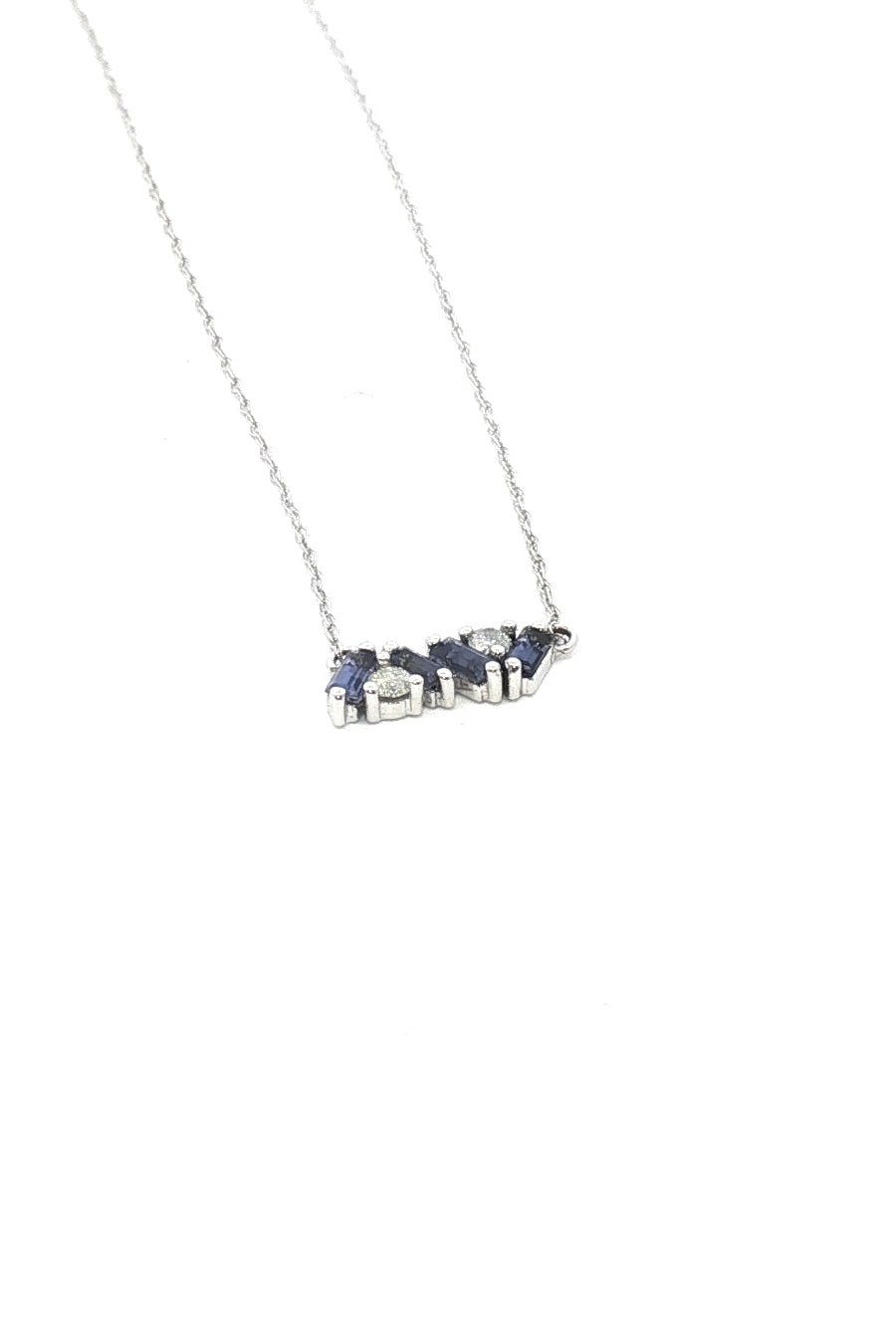 Collar Mix Diamantes y Iolita Baguette