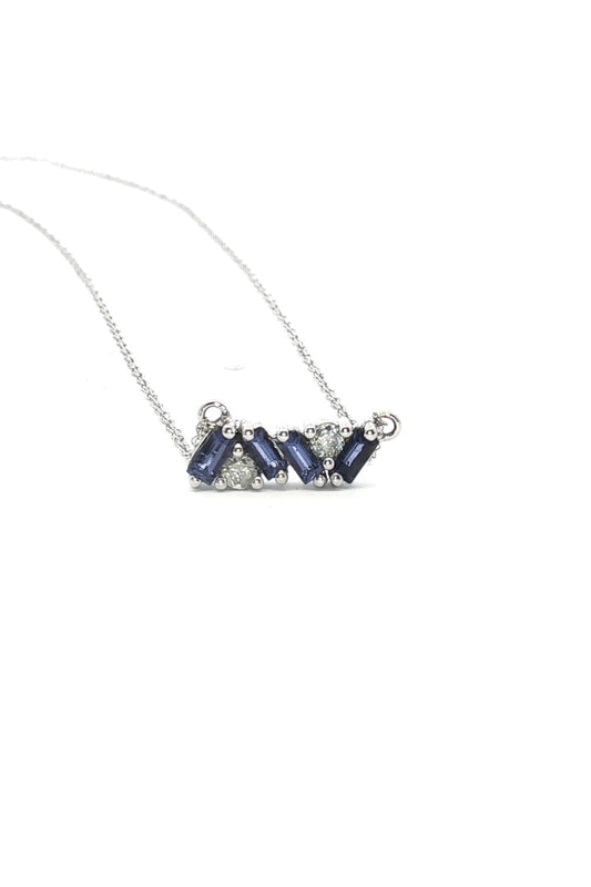 Collar Mix Diamantes y Iolita Baguette