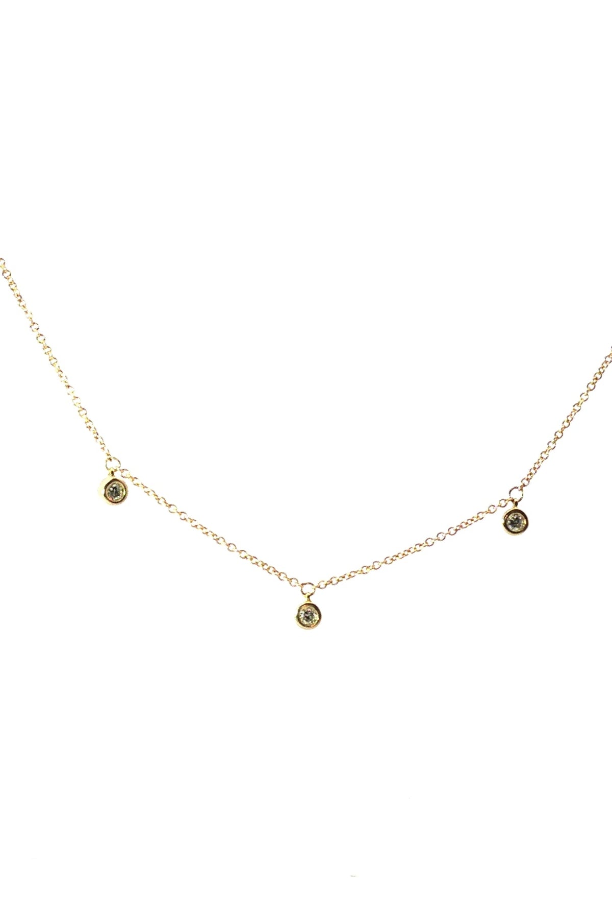 Collar 3 Diamantes Bisel
