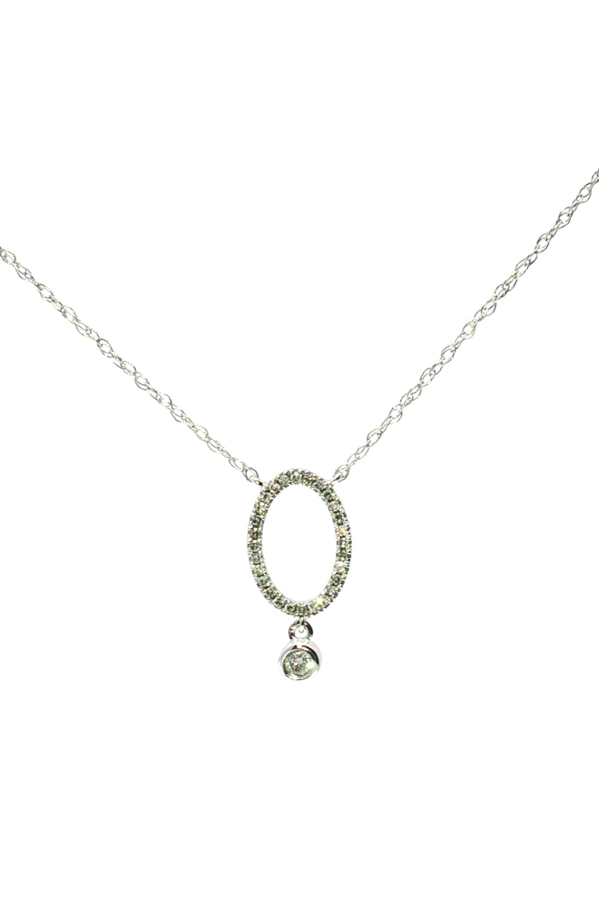 Collar Ovalo Diamante Flotante