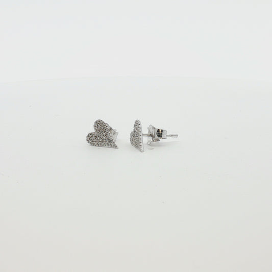 Aros Corazón Studs Diamantes