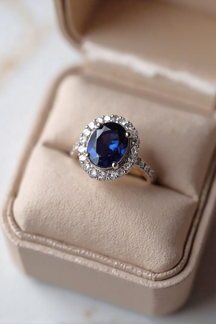Anillo Zafiro Halo