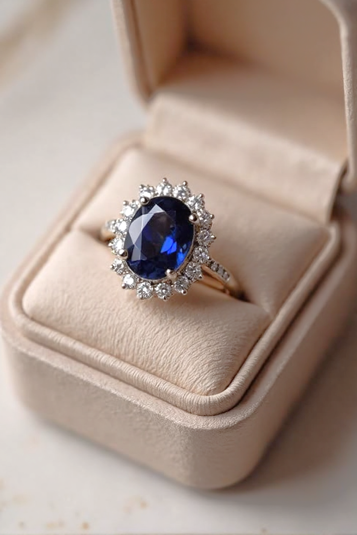 Anillo Zafiro Halo
