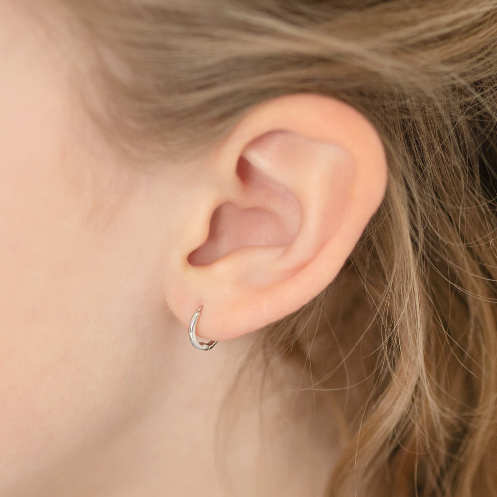 14k White Gold The Perfect Tiny Hoop 7mm