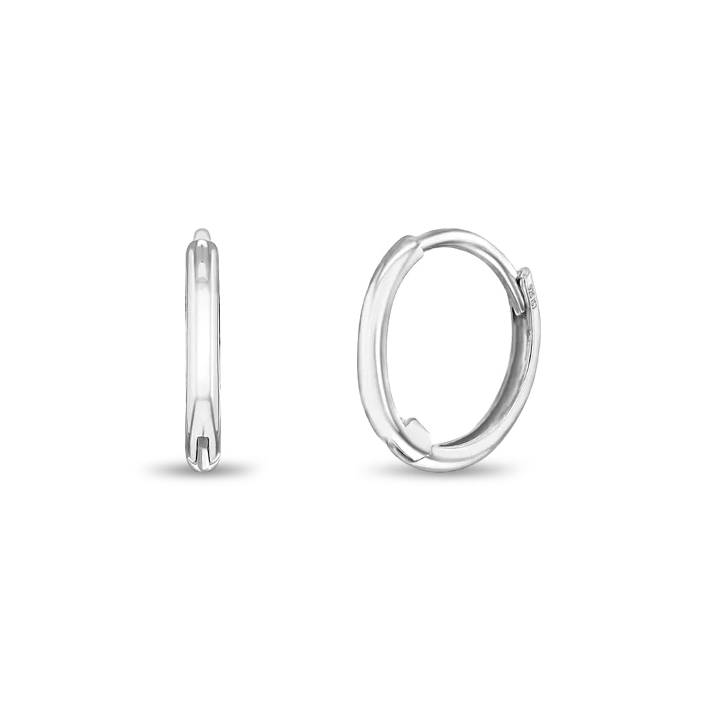 14k Gold Beaded Hoop Women's Earrings 8mm