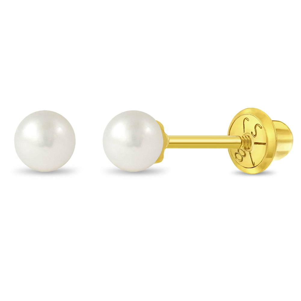 Aros de Perlas y Oro 18k 5mm