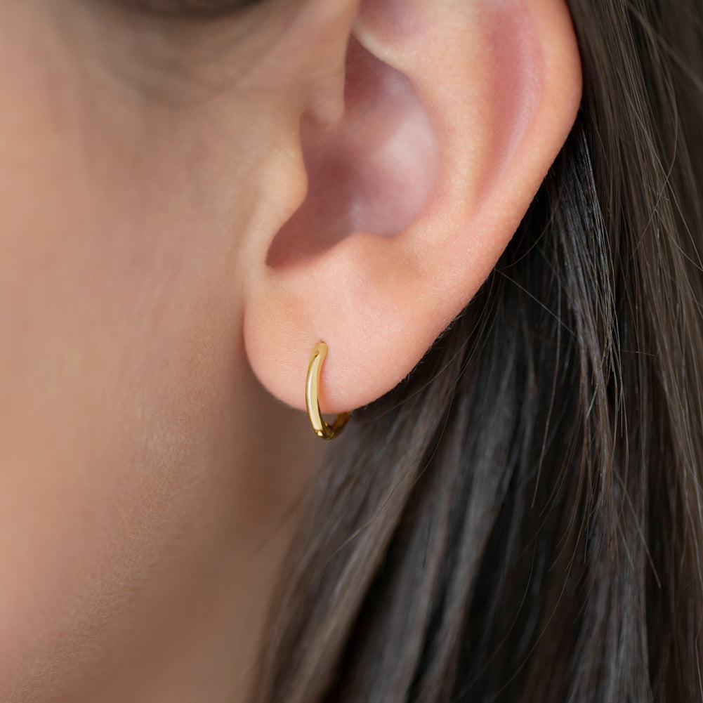 14k Gold The Perfect Tiny Hoop Baby / Toddler / Kids Earrings Hoop - 7mm