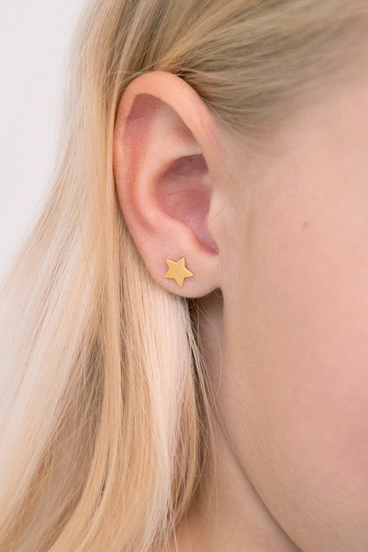 Aros Estrella Oro Amarillo 14k