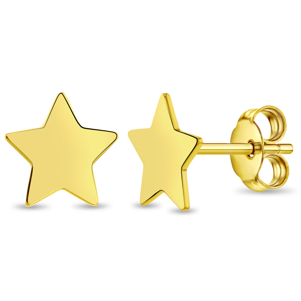 Aros Estrella Oro Amarillo 14k