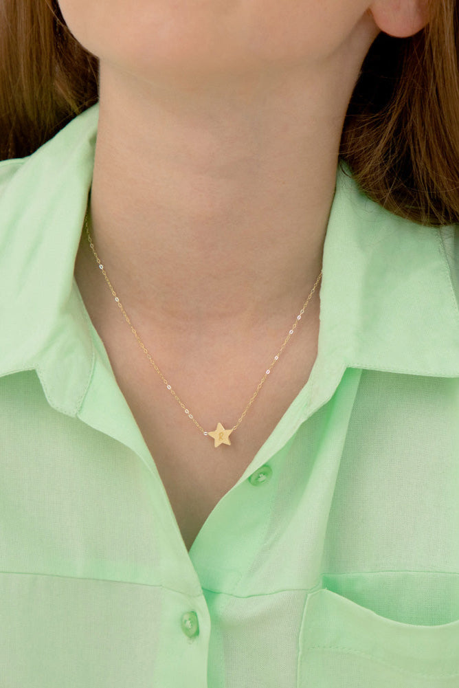 Collar estrella Oro amarillo 14k
