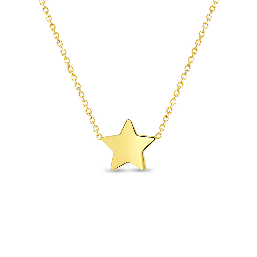 Collar estrella Oro amarillo 14k