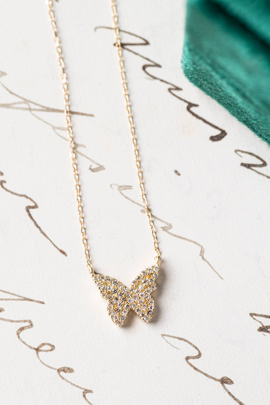 Collar Mariposa Pave Diamantes