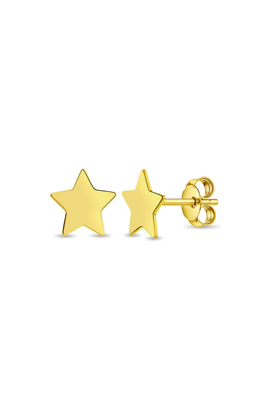 Aros Estrella Oro Amarillo 14k