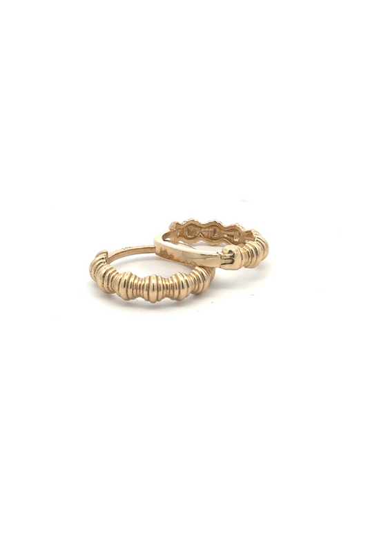 Aros textura Oro Amarillo 14k