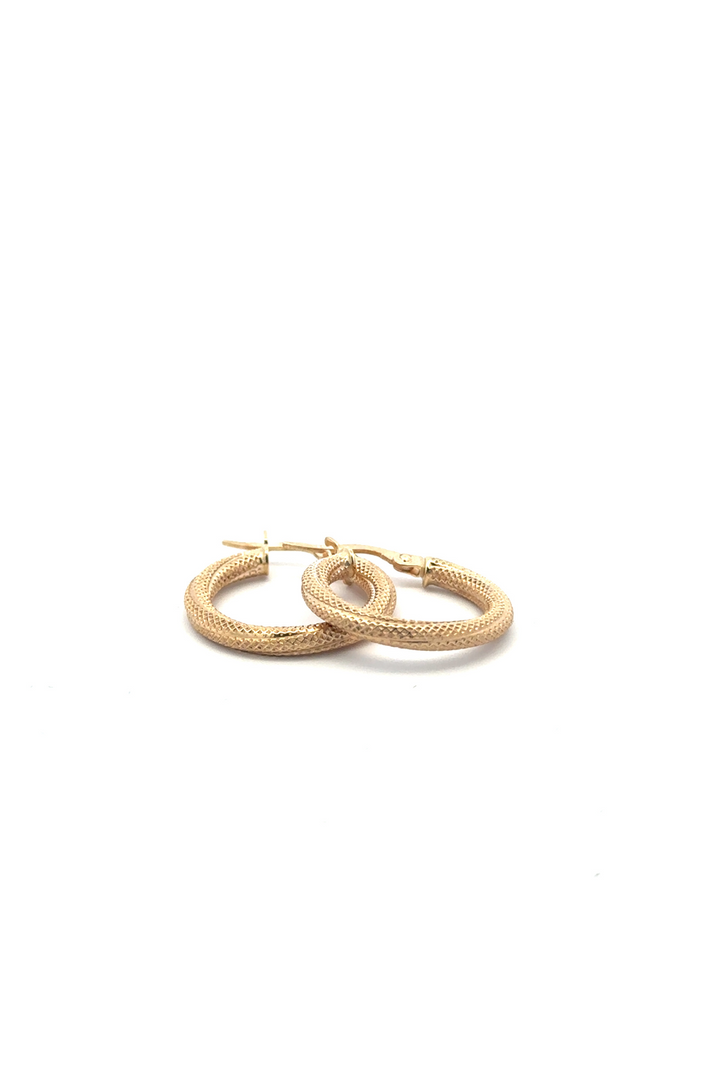 Aros Textura Red Oro Amarillo 14k