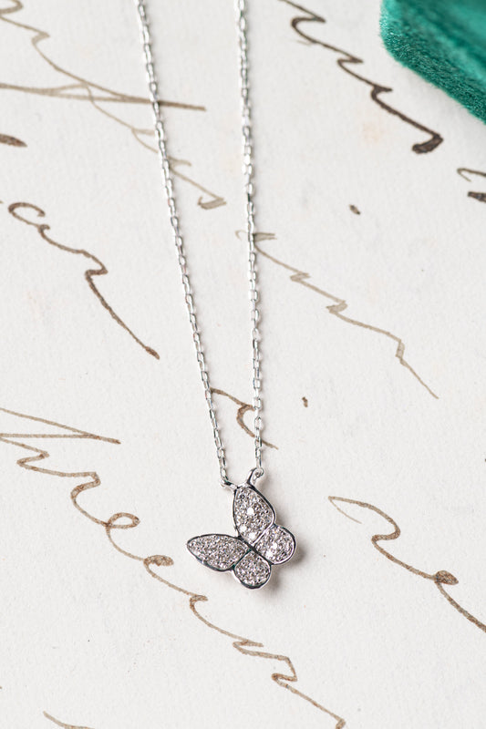Collar Mariposa Flotante Diamantes