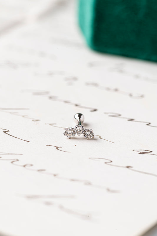 Aro Piercing 3 Diamantes Grifas