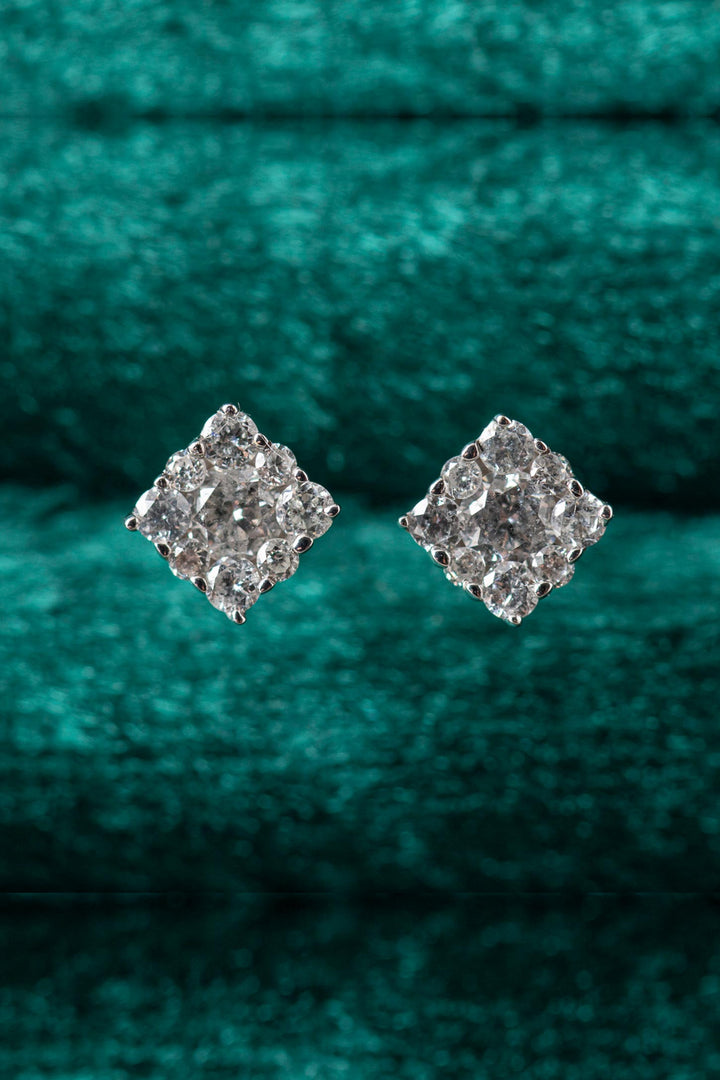 Aros Cuadrado Con Diamante