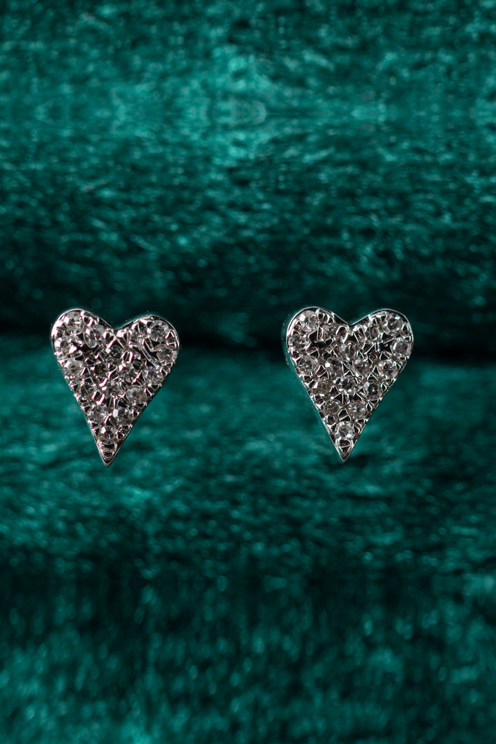 Aros Mini Corazón Pavé