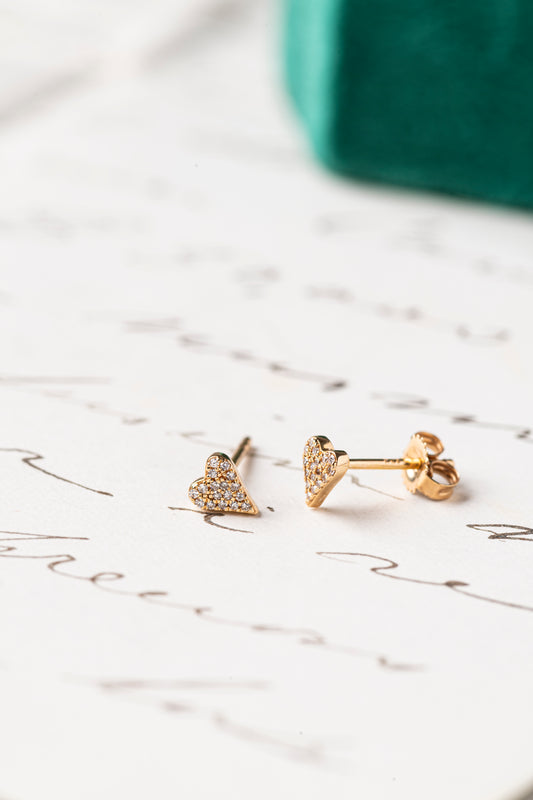 Aros Mini Corazón Pavé