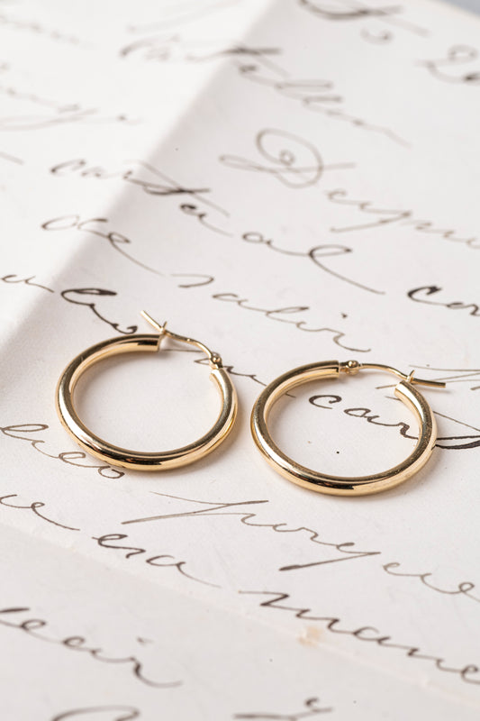 Aros Argolla, Oro Amarillo 2,5 cm.