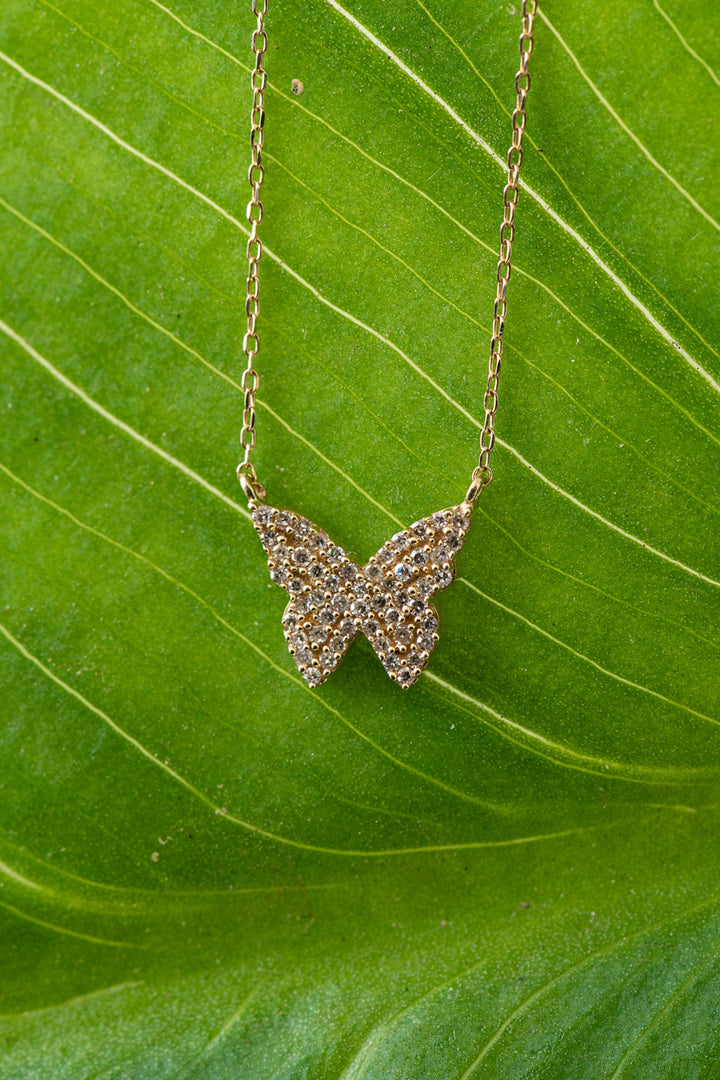 Collar Mariposa Pave Diamantes