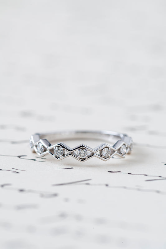 Anillo Cintillo Rombo Diamantes